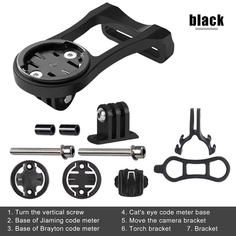 Bicycle Computer Mount for Garmin Bryton CATEYE | Metal Handlebar Bracket with Light & Camera Holder