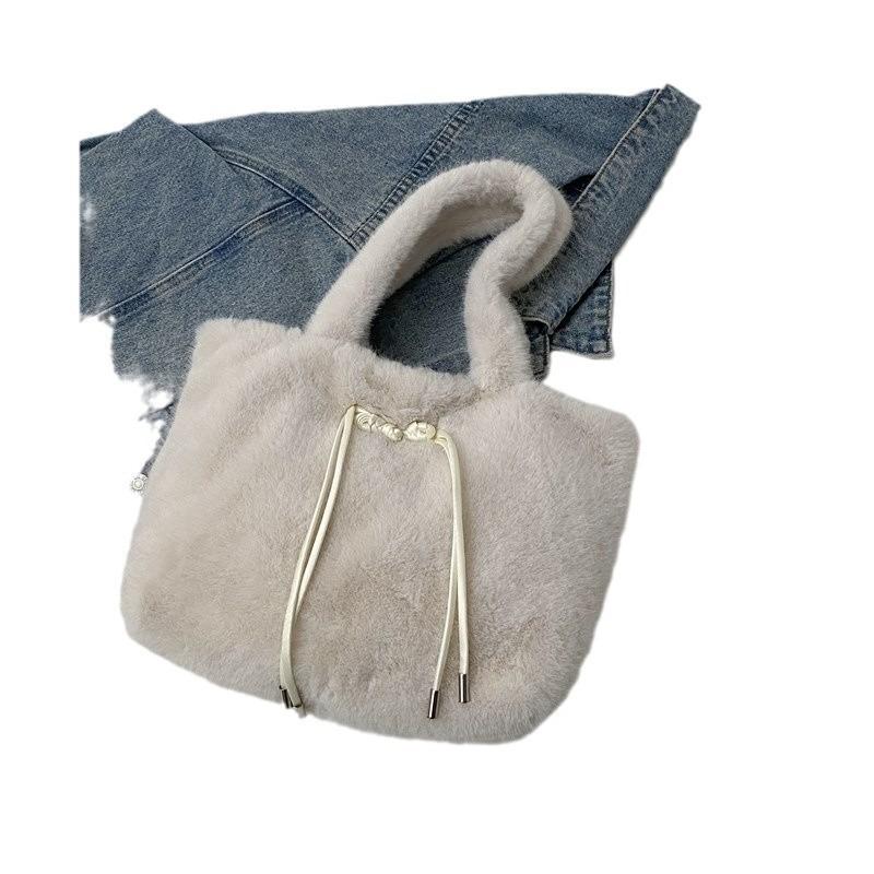 Premium Haartasche Herbst und Winter neu Plüsch Schultertasche mit großer Kapazität modische Tragetasche