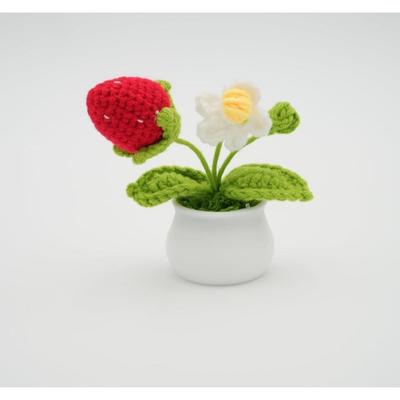 1 Pezzo Fiori all'Uncinetto Girasole Artificiale per Decorazione Scrivania Ufficio Cruscotto Auto, Decorazione Casa, Ufficio, Camera da Letto, Decorazione di Natale, Matrimonio