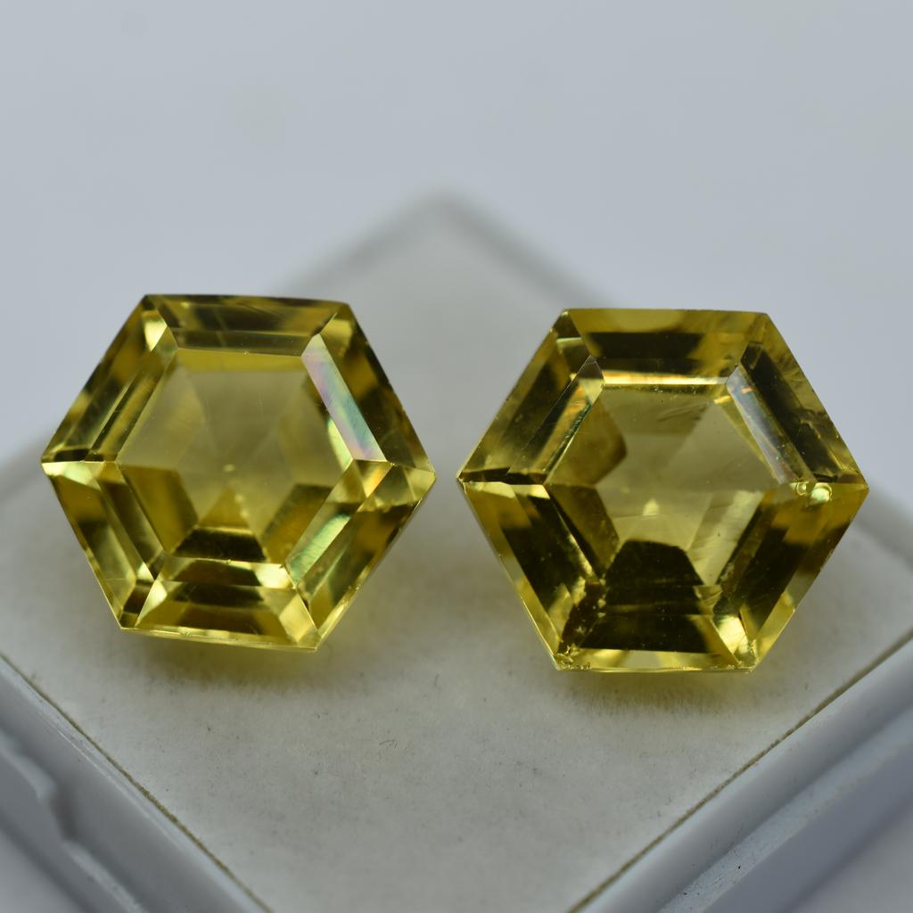 Yellow Sapphire Fancy Shape 18.56 Carat Pair Natural Loose Gemstone