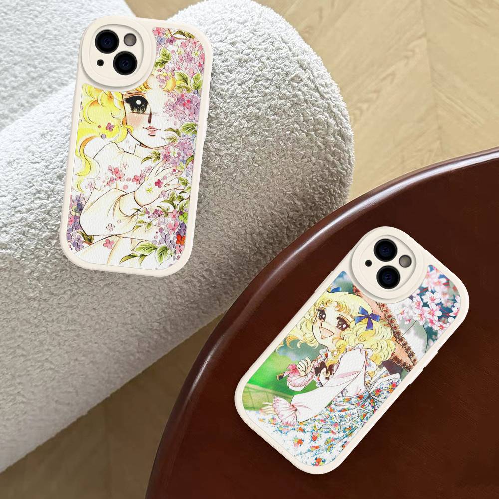 Manga Candy Phone Case For IPhone 16 15 14 13 12 11 Pro Max Plus Leather Soft Cover