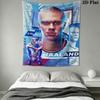 Erling Haaland Re Appeso a Parete Coperta in Tessuto Stampato Arazzi Decorativi per Camera da Letto Soggiorno Arredamento per la Casa