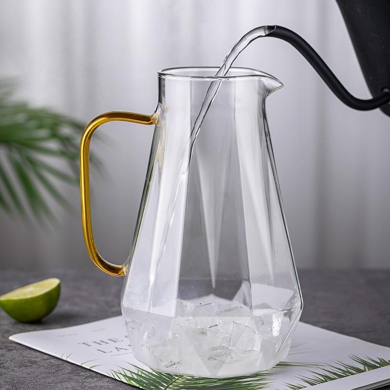 Household Diamond Cool Water Kettle Living Room Large Thorn Pot High Temperature Resistant High Borosilicate Glass Cup Kettle Set Cold Water Kettle