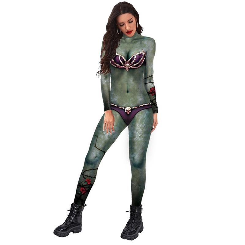 Human Muscle Veins Red Bodysuit Adult Anime Halloween Cosplay Skeleton Costume Women's Party Stage Costume Slim Fit Bodysuit