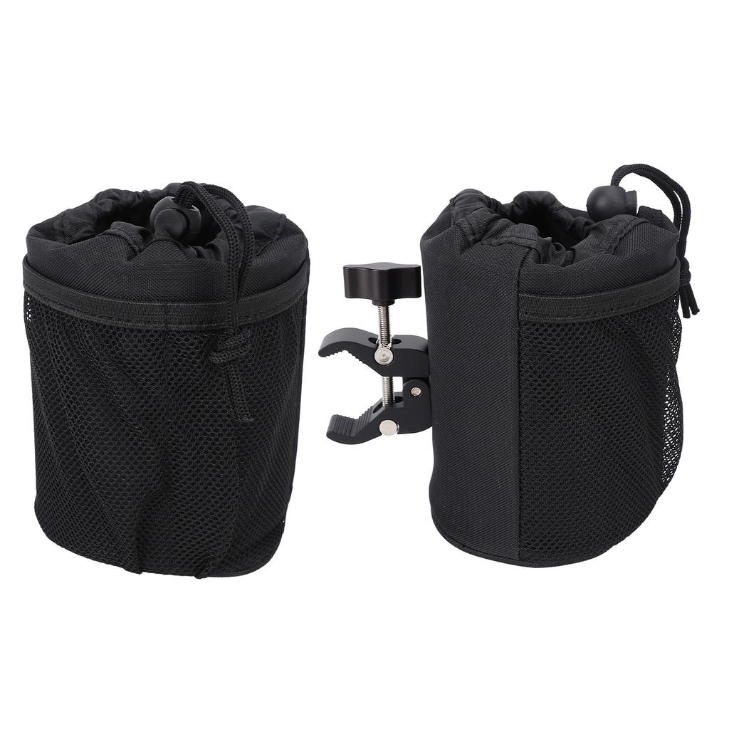 Motorcycle Cup Holder Oxford Fabric Shockproof Water Bottle Holder with Clip for ATV UTV Scooter Boat Kayak Bike