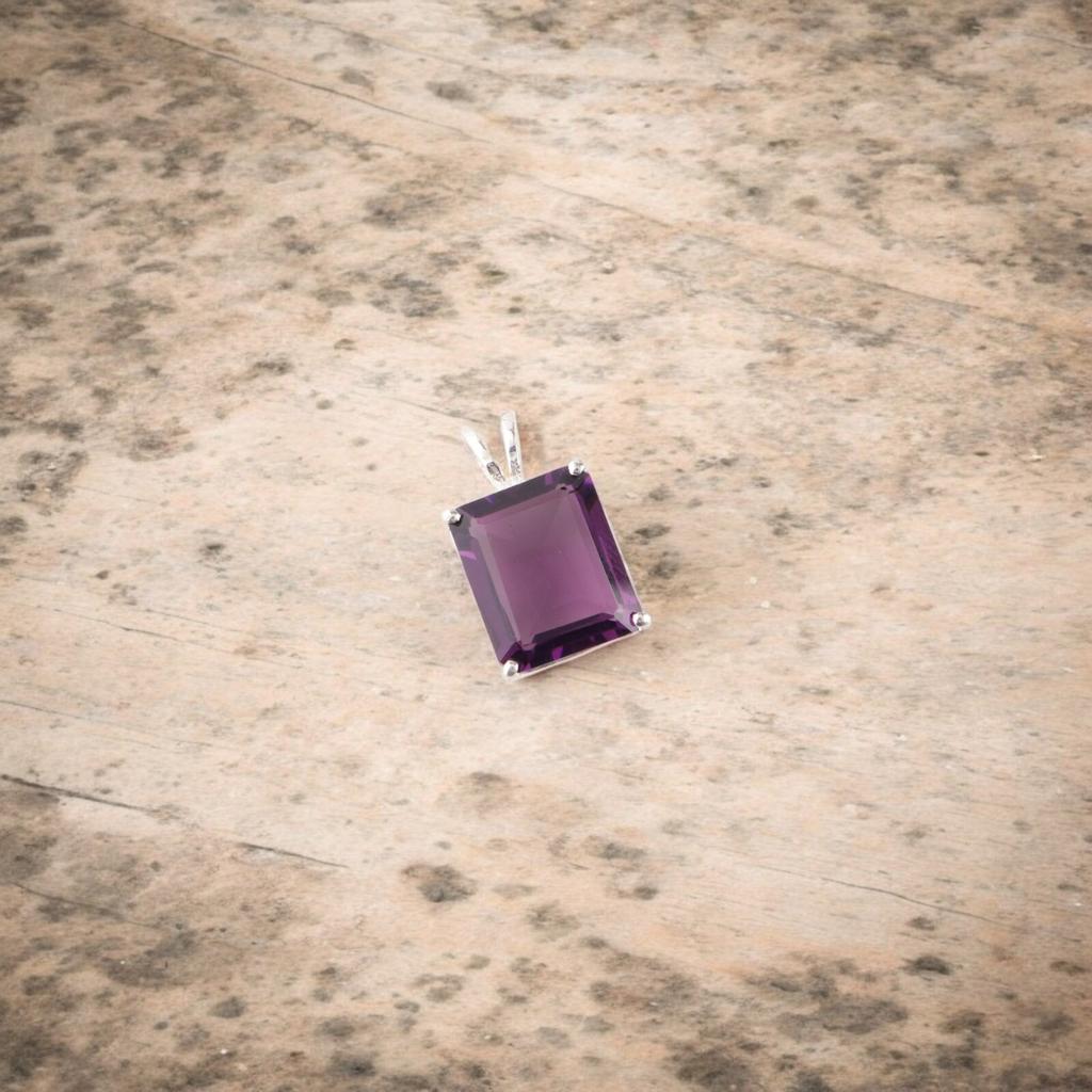 Natürlicher Amethyst Edelstein 925 Sterlingsilber Schmuck Damen Anhänger 0,69" Geschenk PP-58-1