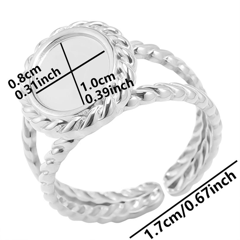 1pcs Crown Heart Shell Charm Ring Two/Three Layered Adjustable Stainless Steel Rings For Women Men Accessories Vintage Jewelry