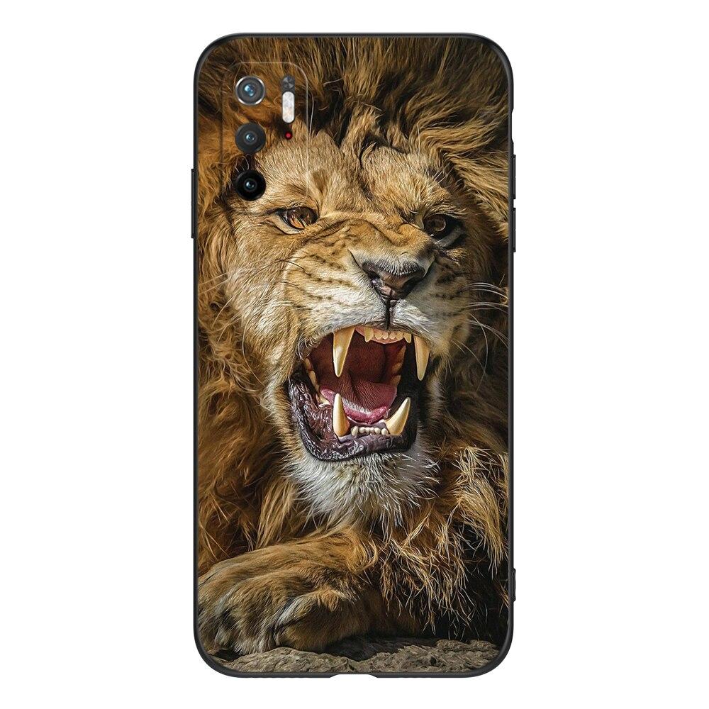 For Poco M3 Pro 5G Case 6.5" Xiaomi Redmi Note 10 5G Phone Back Cover Bumper POCOPHONE Black Tpu Case Lion Wolf Tiger Dragon