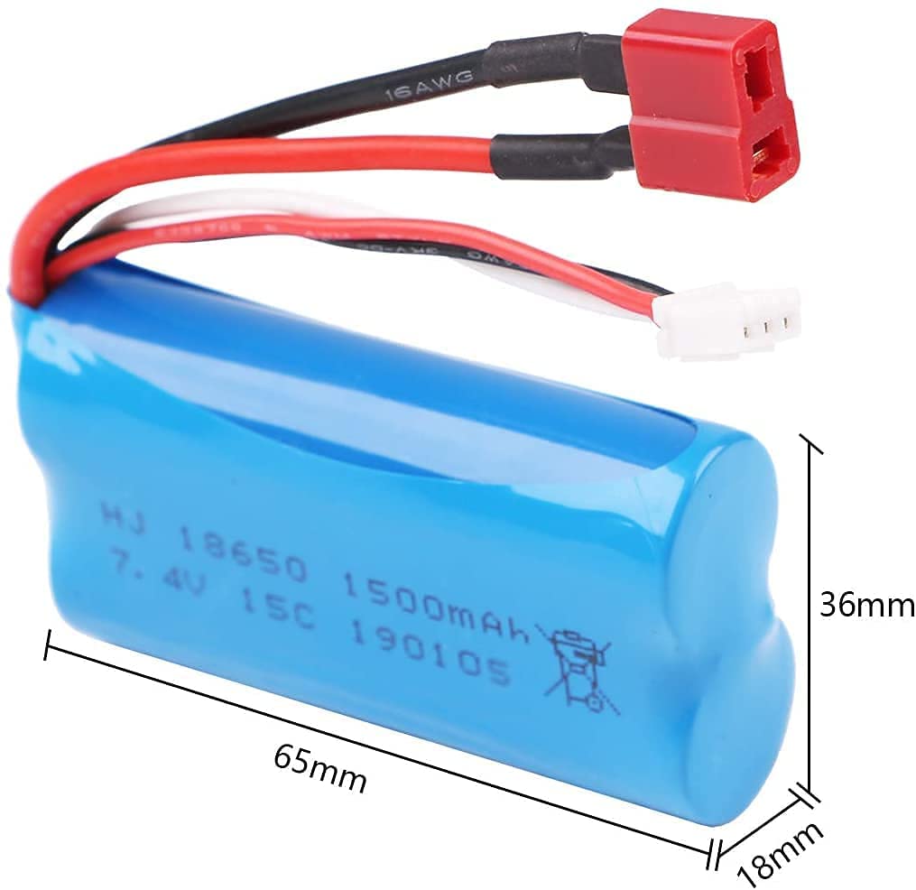 7.4V 1500mAh Li-Ion Baterie s vysokým vybíjecím proudem s T konektorem – Stabilní výkon 15C pro RC auto T40 F49