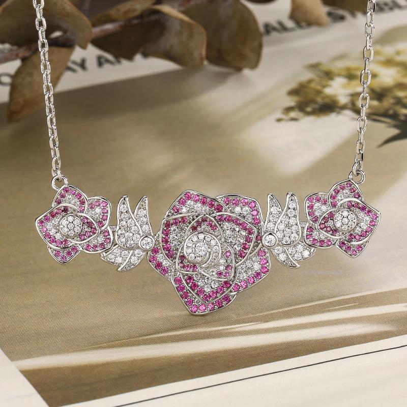 Jewelry Jewelry Jewelry Necklace Rose Design Clavicle Chain Versatile Light Luxury Fashion High-End Women S
