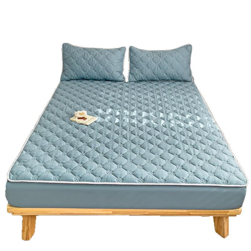 Cloud Cotton Skin-Friendly Thickened Fitted Sheet: Solid Color, Pure Cotton, Non-Slip, Machine Washable.