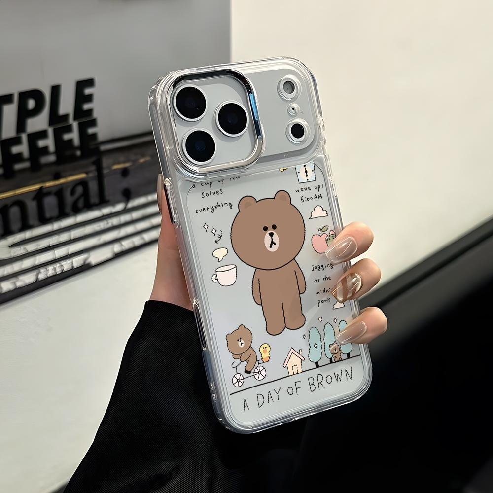 

Browns Bear Conys Rabbit Phone Case for Apple iPhone 17 Air 16 16e 15 14 13 12 11 Pro Max X Xs XR 8 Plus Luxury Clear Cover iPhone 12