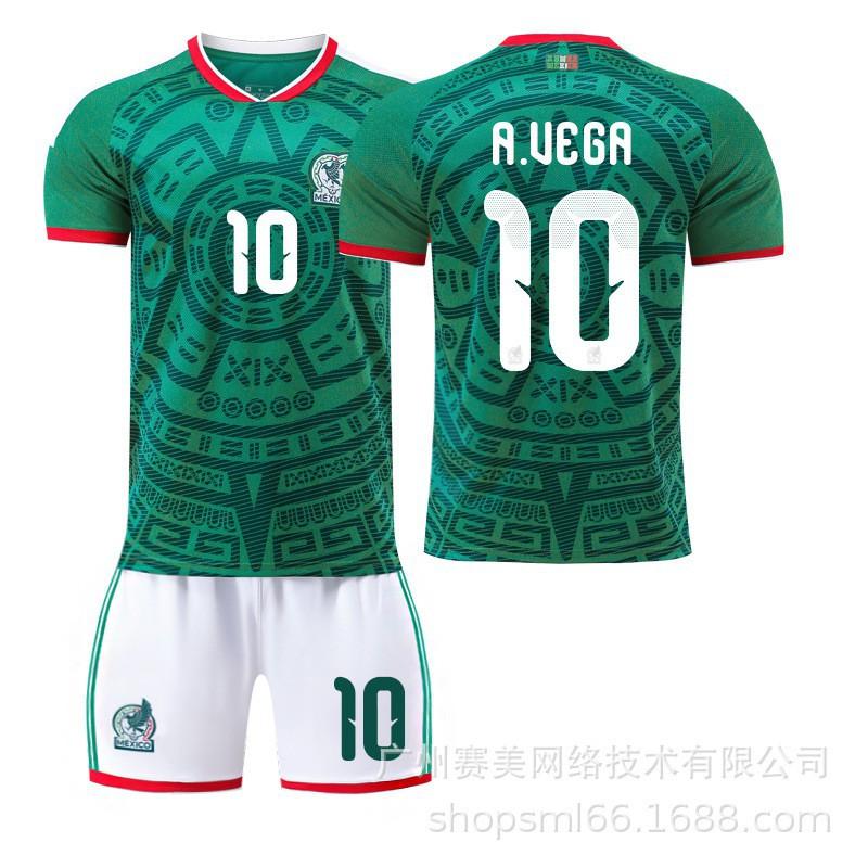 Weltmeisterschaft Mexiko Heim Nr. 9 Raul 11 Jimenez 14 Trikot-Set Kinder-Fußballuniform