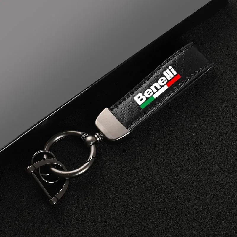

Carbon Fiber Motorcycle Keychain Holder Keyring for Benelli imperiale 400 TRK502 BN302 TNT125 300 BJ600 чёрный