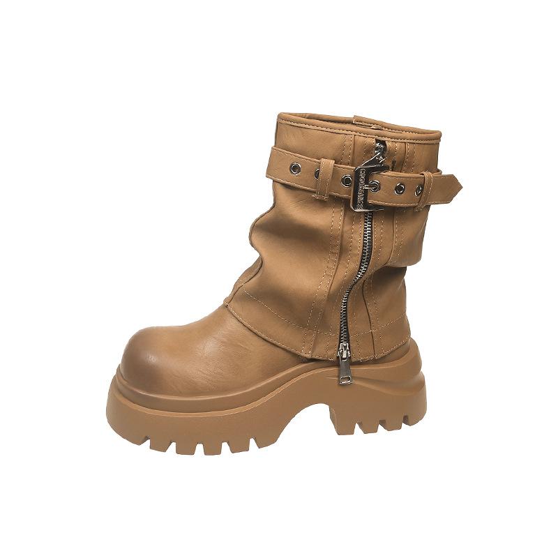 Retro heightening Martin autumn and winter boots women's fashion new thick-soled trousers British short boots new Chinese style