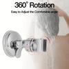 Shower Holder, 360°Adjustable Self-adhesive Shower Head Stand Bracket Suction Cup Holder Bathroom Accessories