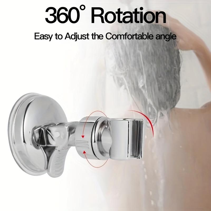 Shower Holder, 360°Adjustable Self-adhesive Shower Head Stand Bracket Suction Cup Holder Bathroom Accessories