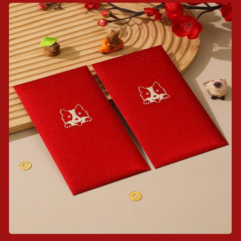 6Pcs Happy Birthday Red Envelope Hot Stamping Creative Red Pocket Red Pocket For Lucky Money Birthday Wedding Red Gift Envelopes