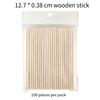 SunelPort Reusable Nail Art Orange Birch Wood Sticks 12.7cm Long 100Pcs Per Pack Double-Ended Beauty Wooden Picks Nail Pusher