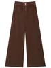 Coffee Retro Wide-Leg New Tang Women's Autumn Slimming Straight-Leg Denim Jeans
