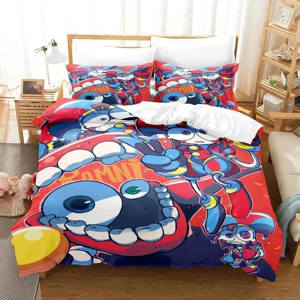 3D Printing The Amazing Digital Circus Bedding Set Cartoon Anime Three-piece Set Adult Kid Bedroom Duvetcover Sets Home Textiles