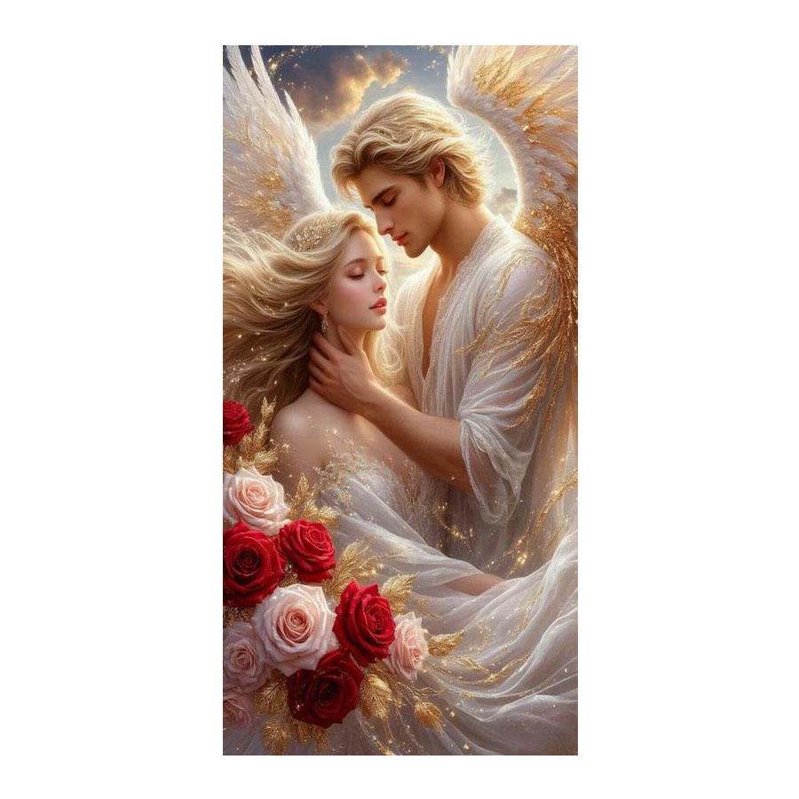 Couple Rose Large Size Diamond Painting New Collection Angel Lovers Diy Full Drill Rhinestone Embroidery Mosaic Cross Stitch Kits