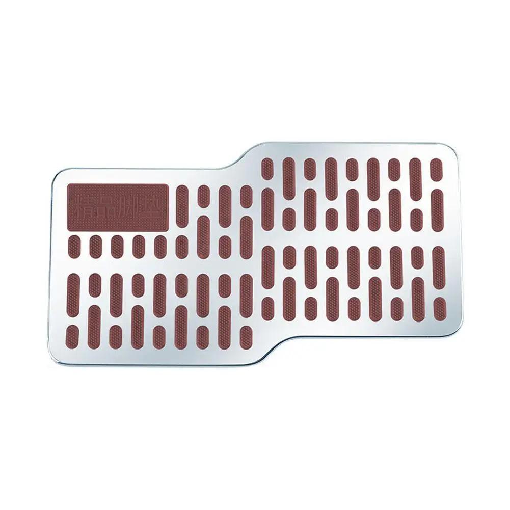 

Auto Foot Rest Pedal Plate Floor Carpet Mats Non-slip Stainless Heel Pad For Truck Suv Black Beige Brown Car Accessories 76 B0Z3 коричневий