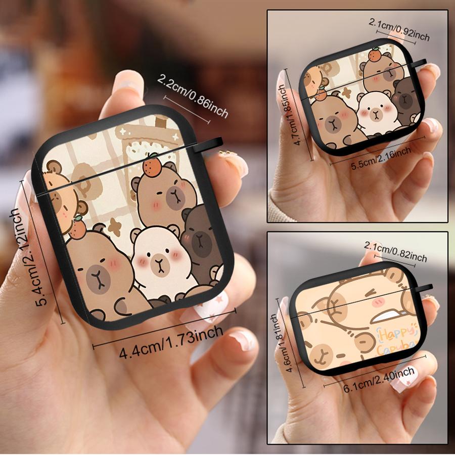 Happy Capybara Case For Airpods 4 Pro3 2 Pro Pro2 1 3 Earphone Cases Cover