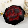 Black Rose Symbol Compact Travel Automatic Umbrella with 8-Rib Foldable Design for Women/Men Fashionable Accessory Birthday/Christmas Gift