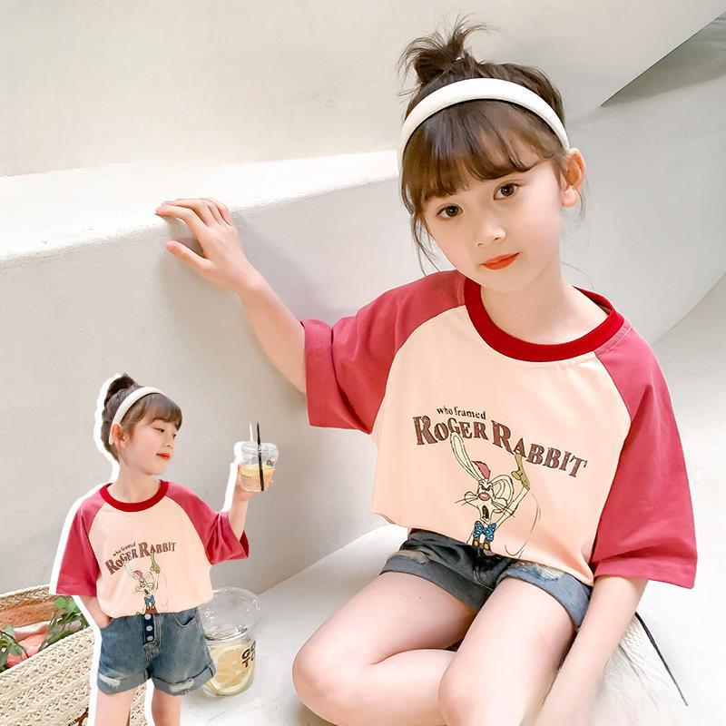 

Футболка с короткими рукавами для девочек, летние топы для ухода за ребенком, модная детская одежда, детская летняя одежда с половиной рукавов