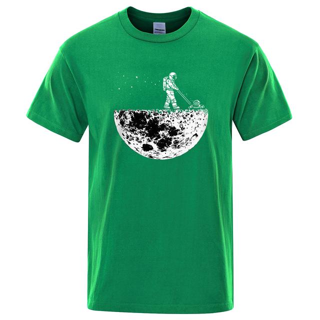 Astronauts Cherish The Lunar Environment Funny Print t-Shirts Men Loose Oversize Clothing Cotton Summer Soft Tshirt Hip Hop Tees