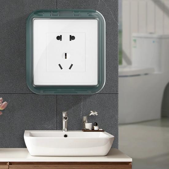 Wall Switch Cover Box Self-Adhesive Wall Mounted Waterproof Clear Wall Light Socket Doorbell Cover Guard Bathroom Accessories