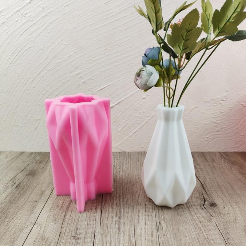 Geometric Rhombus Home Vase Silicone Molds Storage Box Mold for Making Succulent Plant Pot Flower Pot Plant Holder