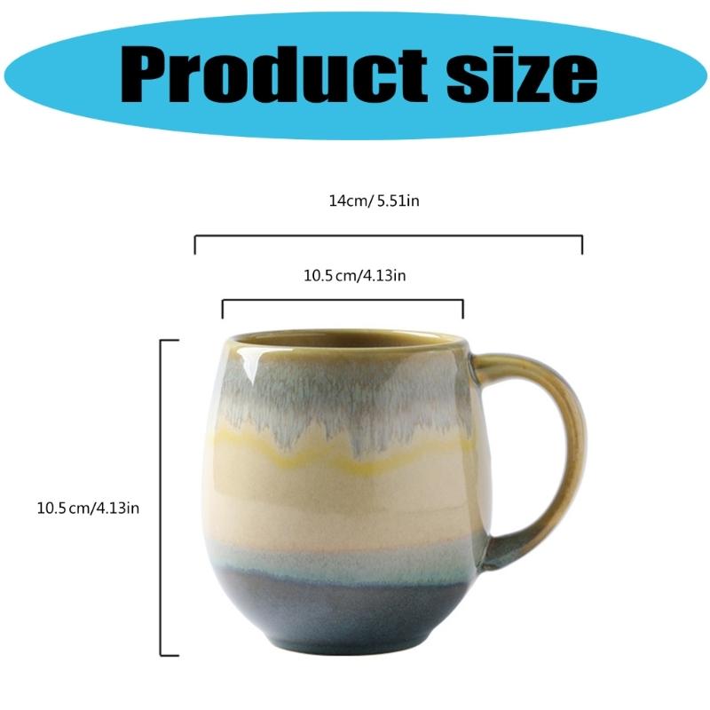 Classical Ceramics Mug Vintage Aesthetic Gradients Design High Fired Glaze Cup For Coffee Enthusiasts Kitchen Decors