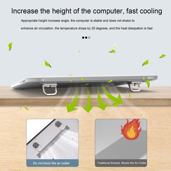 Laptop Stand Foldable Raise Tablets Strong Non-slip Load-bearing Cooling Support Foldable Stainless Laptop Holder Laptop Accessory