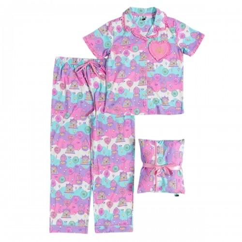Polly Pocket Womens/Ladies Frill Button-Down Pyjama Set