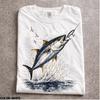 Vintage 90s Bluefin Tuna Fishing Shirt, Retro Yellowfin Angler Graphic Tee, Artistic Saltwater Nature Aesthetic Top, Comfort Colors® Gift