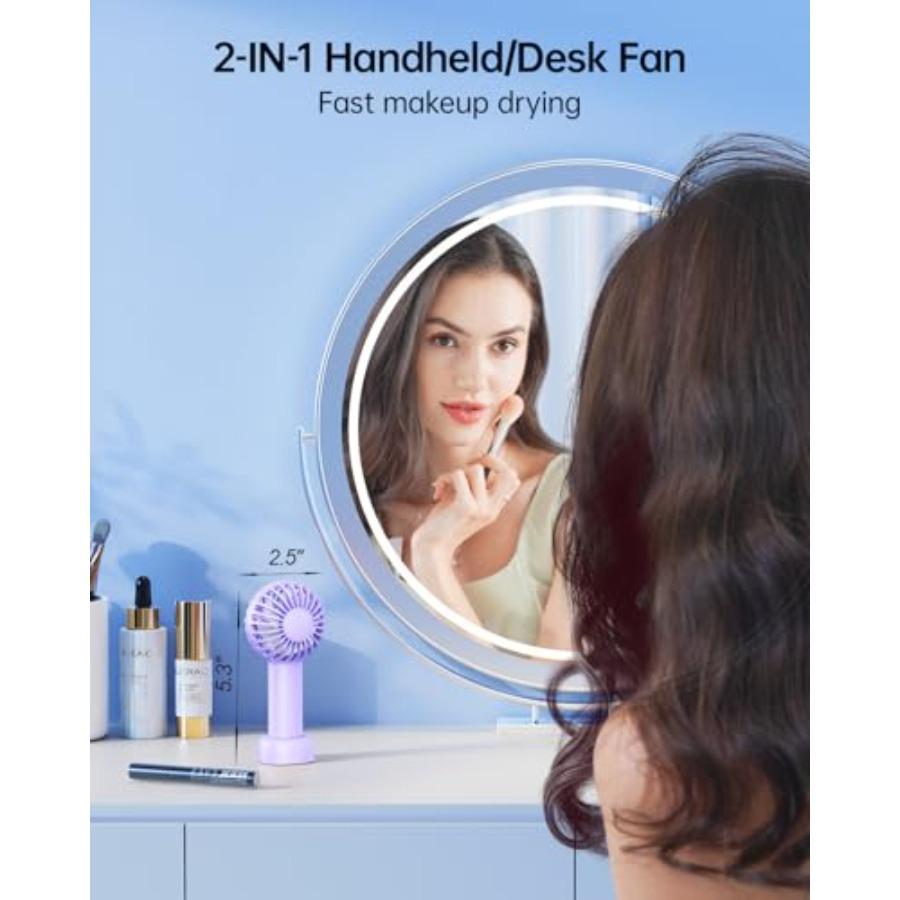 Mini Portable Fan - Rechargeable Handheld Fan, 3 Speeds Personal Small Hand Gifts for Travel Essentials, Lash, Makeup, Eyelash,