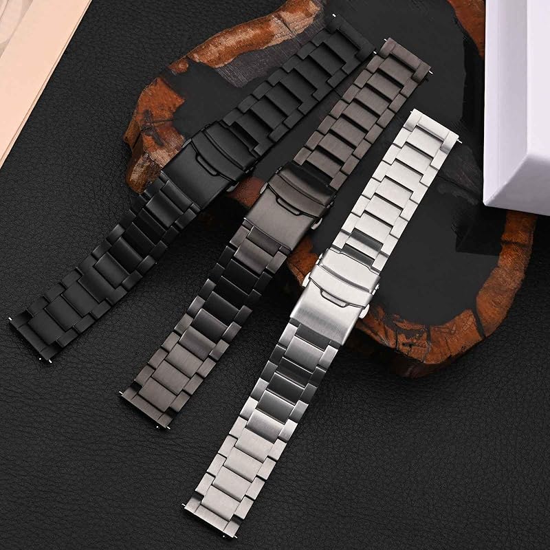 [WOCCI] watch belt metal 20mm watch band men's 316L stainless steel metal watch bracelet Quick Release dark gray