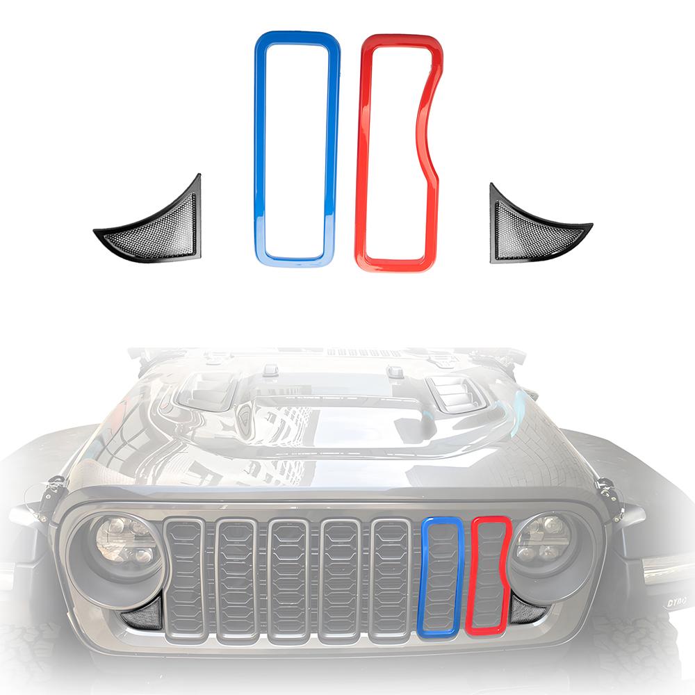 Voorbumper Stofkap Grille-inzetstukken Afdeklijst voor Jeep Wrangler JL Rubicon 2026 2026 Autostyling Exterieuronderdelen Accessoires