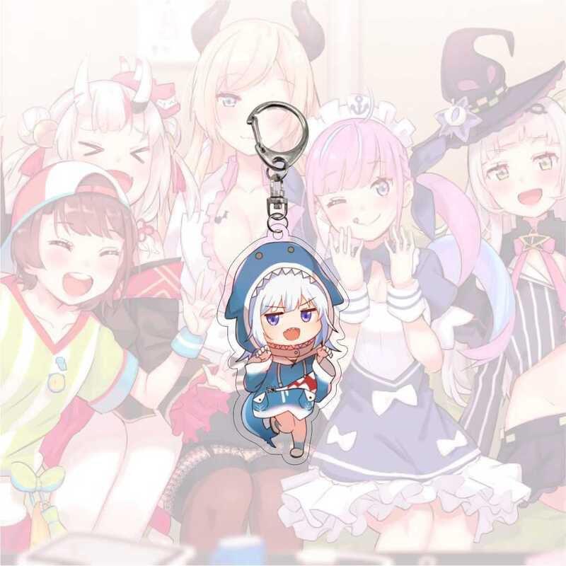 Stunning Hololive Vtuber Keychain Featuring Gawr Gura Mori Usada Fubuki Suisei For Anime Fans
