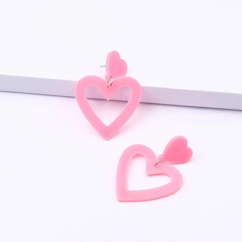 Heart Drop Earrings for Women Girls Geometric Love Dangle Earring Jewelry Valentine's Day Gifts