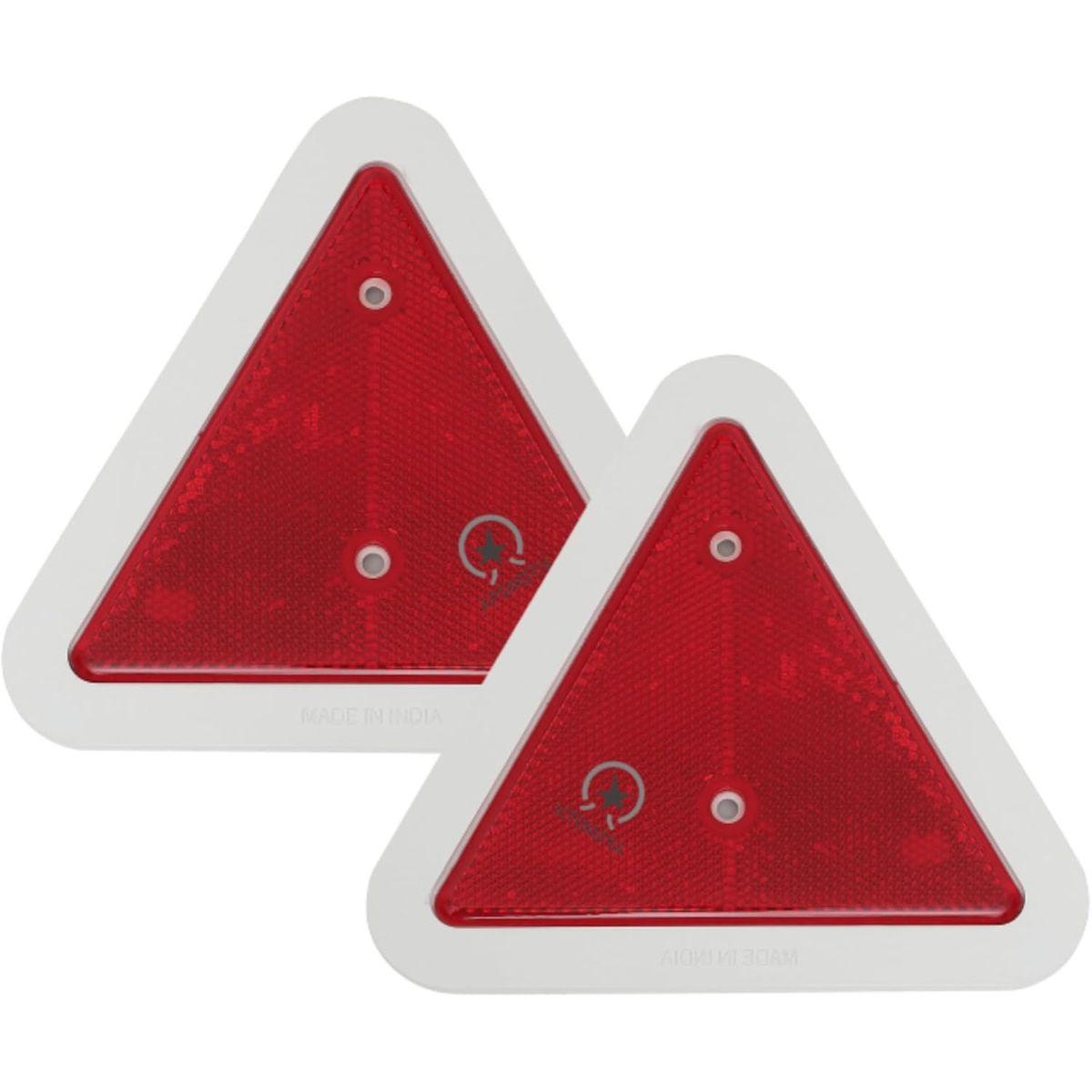 

APSMOTIV Red Trailer Triangle Reflector Reflective for Gate Posts Rear Warning Suitable for Truck Trailer Tractor Truck Universal Applications 2Pcs червоний