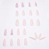 Nude Ballet Wear Long False Nails with Full Drill Design and Removable Nail Art Stickers