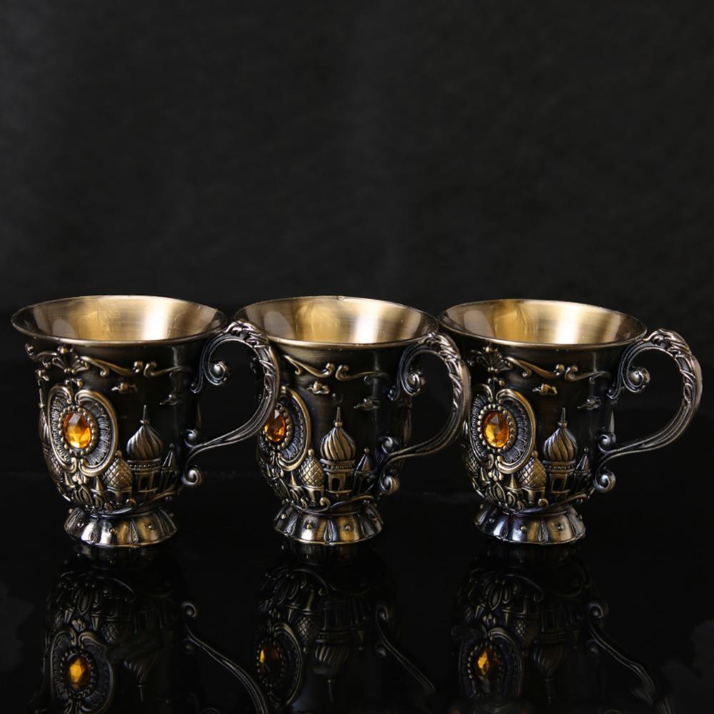 Metal European Style Wine Glass Alloy White Glass Gift  Ornaments Non-slip