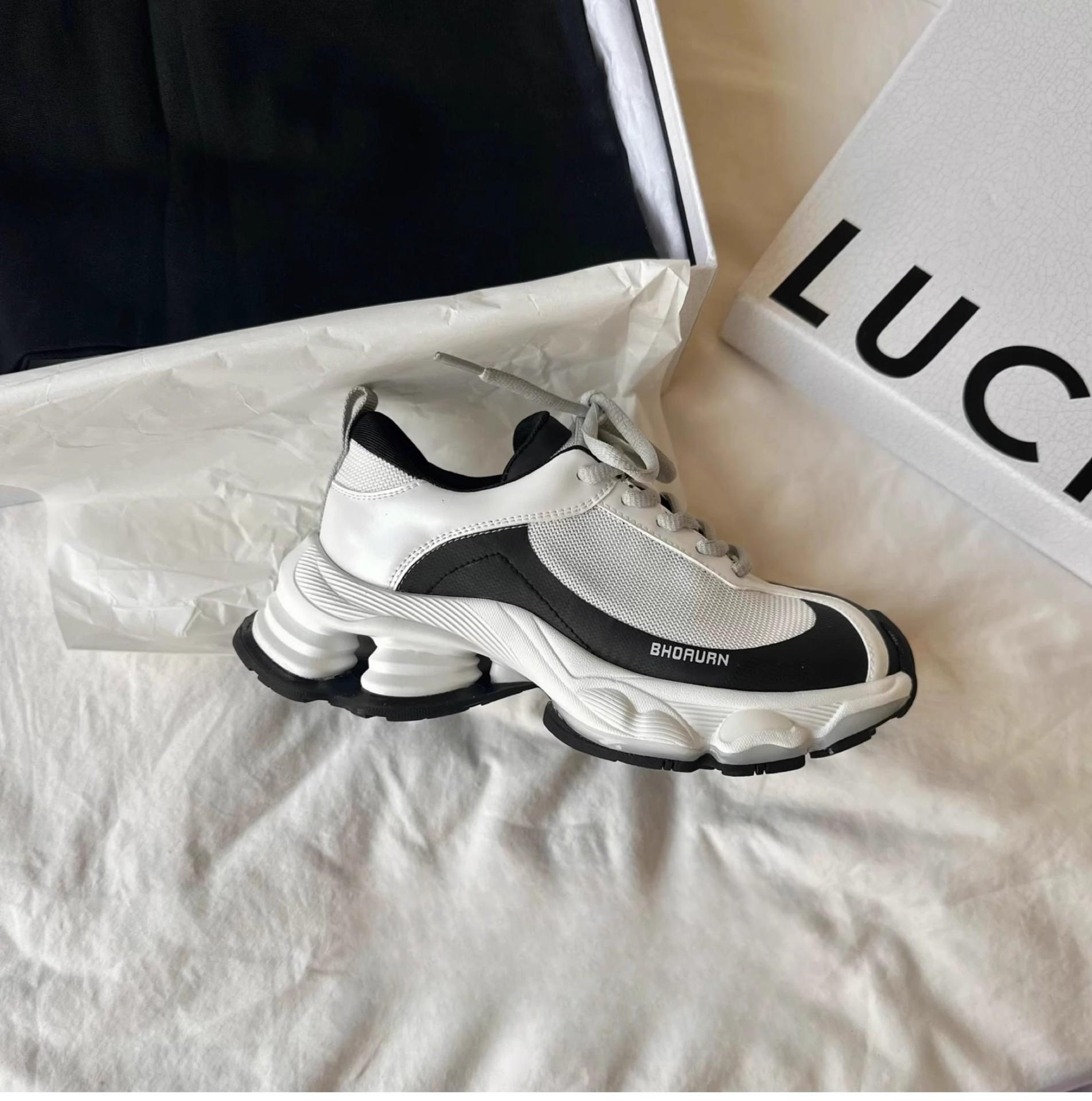 

Парижская мода на платформе, подходящая по цвету, папины туфли, женская, 2025 года, ретро, универсальная, удобная, дышащая, повседневная спортивная обувь 40 чёрный