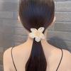 Korean Light Luxury Rhinestone Sunflower Mesh Scrunchie - Organza Elastic Hair Accessory for Women