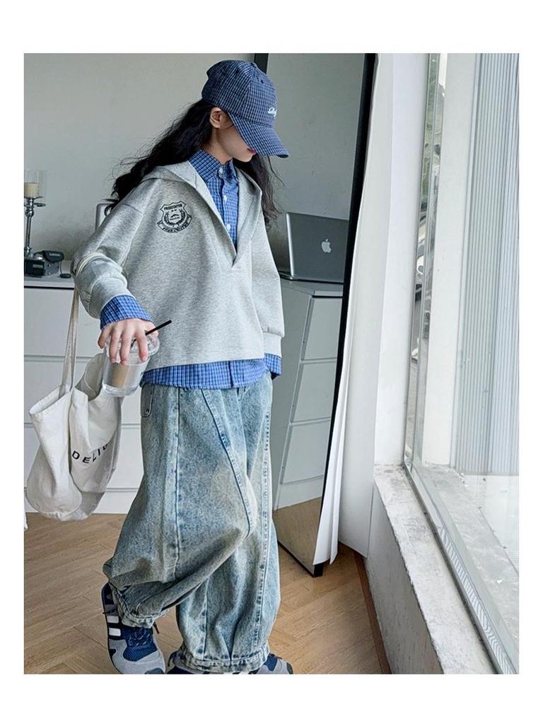 Girls' Trendy Autumn Sweatshirt & Jeans Set: 2025 Two-Piece Fashion