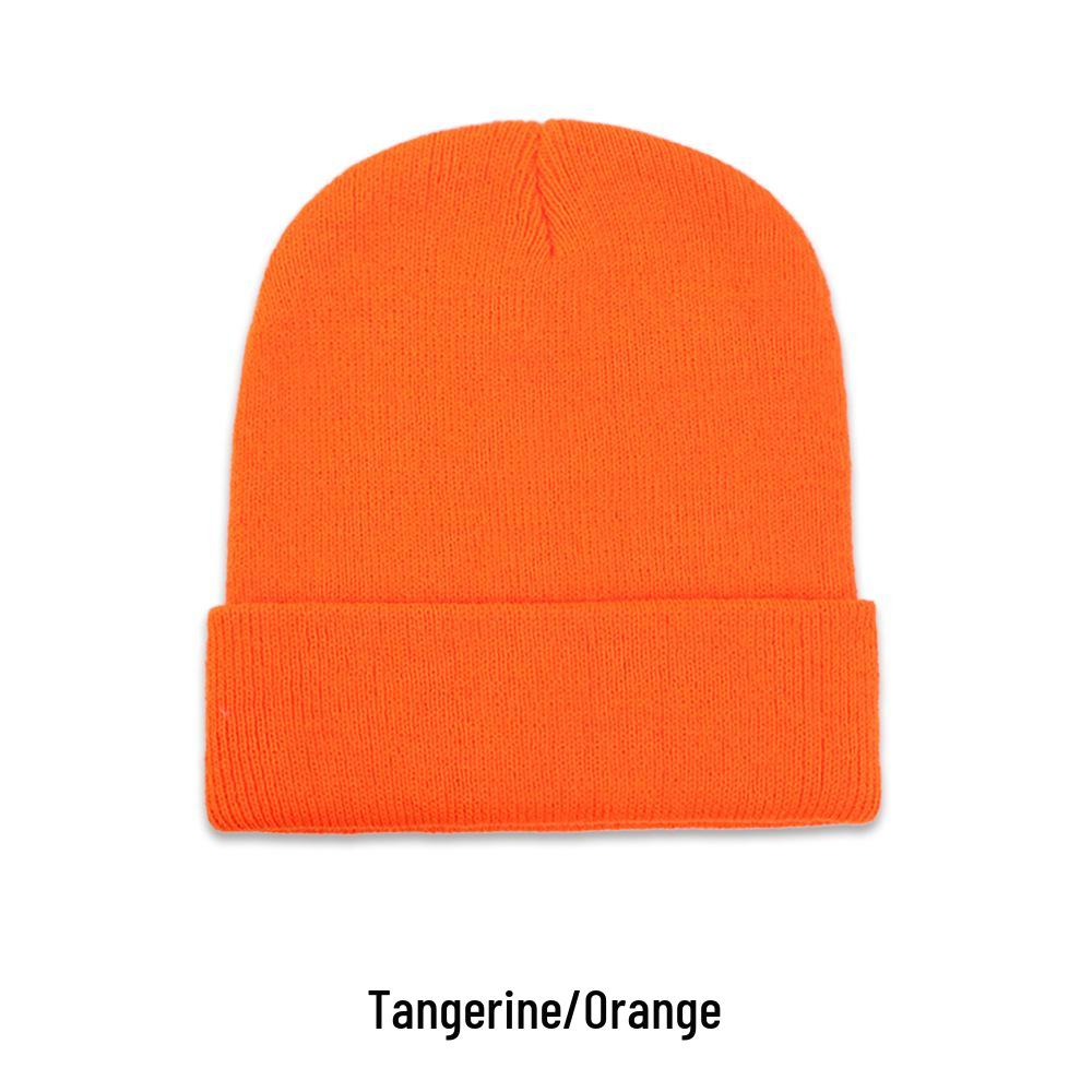 

Унисекс вязаная шапка-бини: Стильная однотонная шапка для осени и зимы One Size