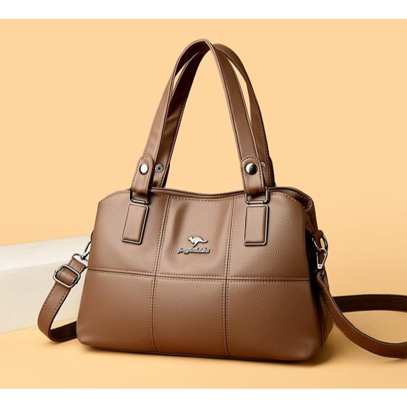 Soft Leather Splicing Large-capacity Handbag Women's Shoulder Bag